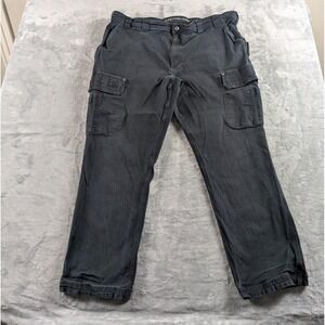 Duluth Flex Fire Hose Cargo Pants Men 46x30 Black Standard Fit Workwear READ